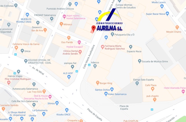 Mapa de localización de Construcciones Aurelma en Salamanca